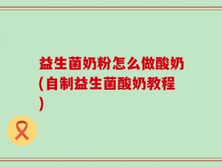 益生菌奶粉怎么做酸奶(自制益生菌酸奶教程)