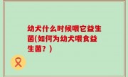幼犬什么时候喂它益生菌(如何为幼犬喂食益生菌？)
