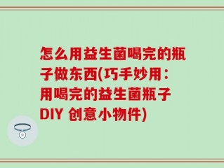 怎么用益生菌喝完的瓶子做东西(巧手妙用：用喝完的益生菌瓶子 DIY 创意小物件)