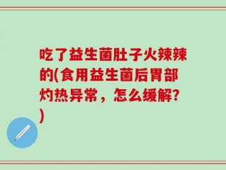 吃了益生菌肚子火辣辣的(食用益生菌后胃部灼热异常，怎么缓解？)