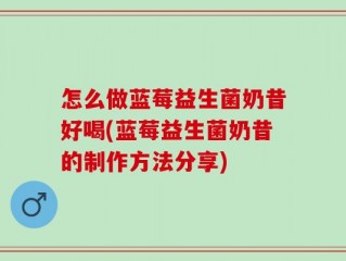 怎么做蓝莓益生菌奶昔好喝(蓝莓益生菌奶昔的制作方法分享)