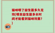 猫咪喂了益生菌多久见效(喂食益生菌多长时间才能看到猫咪效果？)