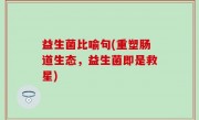 益生菌比喻句(重塑肠道生态，益生菌即是救星)