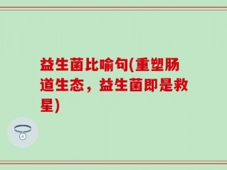 益生菌比喻句(重塑肠道生态，益生菌即是救星)