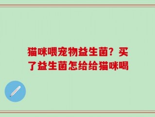 猫咪喂宠物益生菌？买了益生菌怎给给猫咪喝