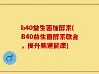 b40益生菌加酵素(B40益生菌酵素联合，提升肠道健康)