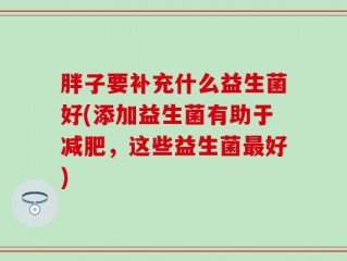 胖子要补充什么益生菌好(添加益生菌有助于减肥，这些益生菌最好)