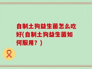 自制土狗益生菌怎么吃好(自制土狗益生菌如何服用？)