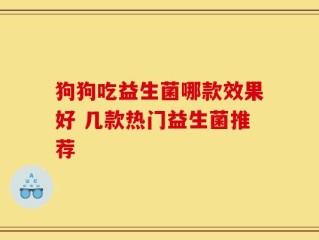 狗狗吃益生菌哪款效果好 几款热门益生菌推荐