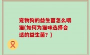 宠物狗的益生菌怎么喂猫(如何为猫咪选择合适的益生菌？)