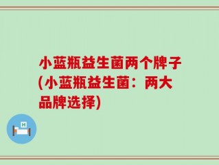 小蓝瓶益生菌两个牌子(小蓝瓶益生菌：两大品牌选择)
