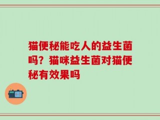 猫便秘能吃人的益生菌吗？猫咪益生菌对猫便秘有效果吗