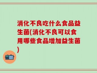 消化不良吃什么食品益生菌(消化不良可以食用哪些食品增加益生菌)