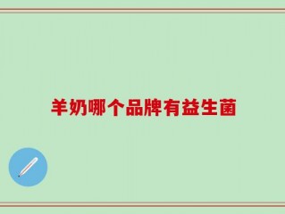 羊奶哪个品牌有益生菌