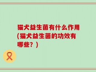 猫犬益生菌有什么作用(猫犬益生菌的功效有哪些？)