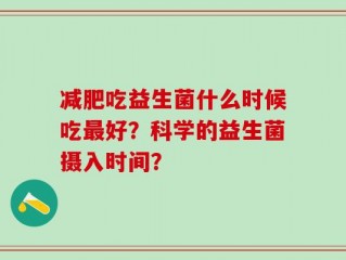 减肥吃益生菌什么时候吃最好？科学的益生菌摄入时间？