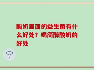 酸奶里面的益生菌有什么好处？喝简醇酸奶的好处