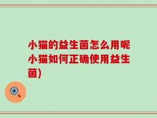 小猫的益生菌怎么用呢小猫如何正确使用益生菌)