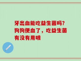 牙出血能吃益生菌吗？狗狗便血了，吃益生菌有没有用哦