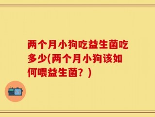 两个月小狗吃益生菌吃多少(两个月小狗该如何喂益生菌？)