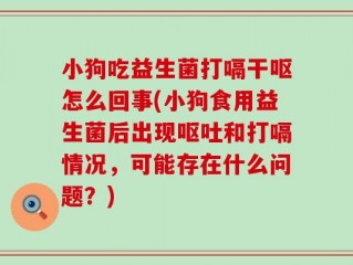 小狗吃益生菌打嗝干呕怎么回事(小狗食用益生菌后出现呕吐和打嗝情况，可能存在什么问题？)