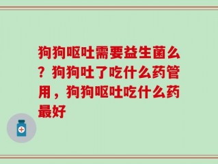 狗狗呕吐需要益生菌么？狗狗吐了吃什么药管用，狗狗呕吐吃什么药最好