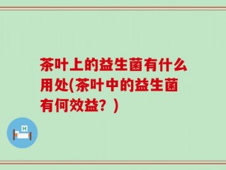 茶叶上的益生菌有什么用处(茶叶中的益生菌有何效益？)