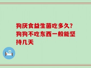 狗厌食益生菌吃多久？狗狗不吃东西一般能坚持几天