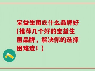 宝益生菌吃什么品牌好(推荐几个好的宝益生菌品牌，解决你的选择困难症！)