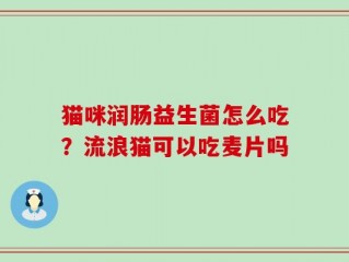 猫咪润肠益生菌怎么吃？流浪猫可以吃麦片吗