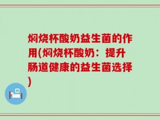 焖烧杯酸奶益生菌的作用(焖烧杯酸奶：提升肠道健康的益生菌选择)