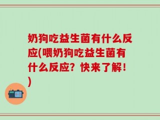 奶狗吃益生菌有什么反应(喂奶狗吃益生菌有什么反应？快来了解！)