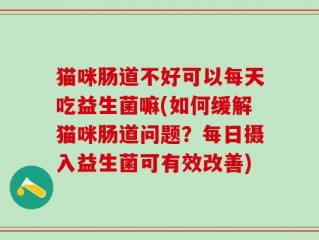 猫咪肠道不好可以每天吃益生菌嘛(如何缓解猫咪肠道问题？每日摄入益生菌可有效改善)