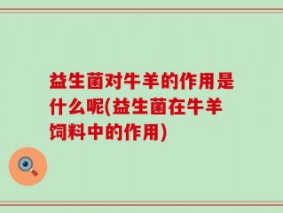 益生菌对牛羊的作用是什么呢(益生菌在牛羊饲料中的作用)