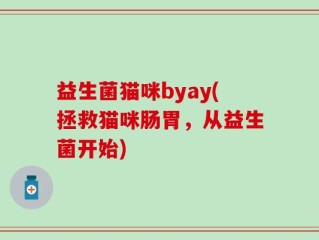 益生菌猫咪byay(拯救猫咪肠胃，从益生菌开始)