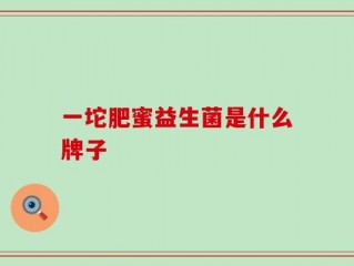 一坨肥蜜益生菌是什么牌子