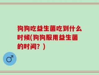 狗狗吃益生菌吃到什么时候(狗狗服用益生菌的时间？)