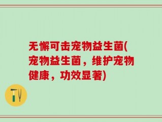 无懈可击宠物益生菌(宠物益生菌，维护宠物健康，功效显著)