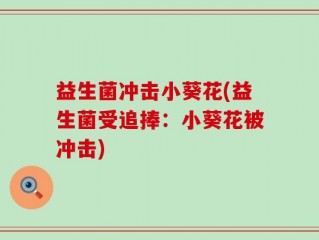 益生菌冲击小葵花(益生菌受追捧：小葵花被冲击)
