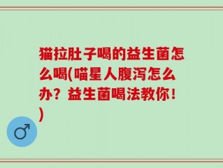 猫拉肚子喝的益生菌怎么喝(喵星人腹泻怎么办？益生菌喝法教你！)