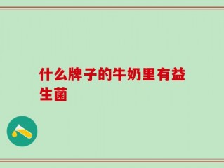 什么牌子的牛奶里有益生菌