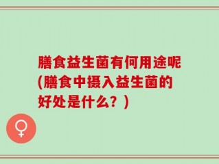 膳食益生菌有何用途呢(膳食中摄入益生菌的好处是什么？)