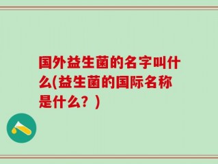 国外益生菌的名字叫什么(益生菌的国际名称是什么？)