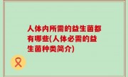 人体内所需的益生菌都有哪些(人体必需的益生菌种类简介)