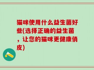 猫咪使用什么益生菌好些(选择正确的益生菌，让您的猫咪更健康俏皮)