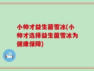 小帅才益生菌雪冰(小帅才选择益生菌雪冰为健康保障)