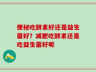 便秘吃酵素好还是益生菌好？减肥吃酵素还是吃益生菌好呢