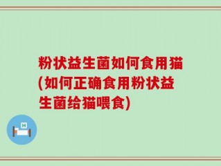 粉状益生菌如何食用猫(如何正确食用粉状益生菌给猫喂食)