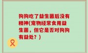 狗狗吃了益生菌后没有精神(宠物经常食用益生菌，但它是否对狗狗有益处？)