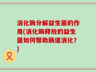 消化酶分解益生菌的作用(消化酶释放的益生菌如何帮助肠道消化？)
